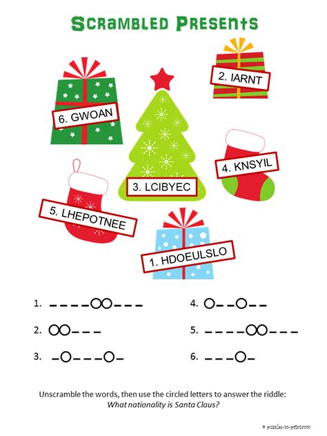Here Is A Fun Christmas Word Scramble To Keep The Kids
