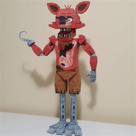 Minecraft Papercraft Animals Fnaf Nightmare Foxy Mangle Papercraft By