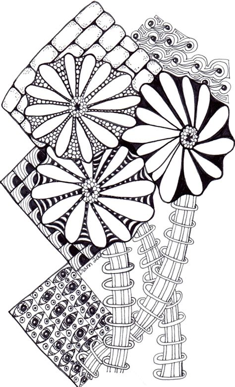 Kleurplaten 17 Beste Afbeeldingen Over Zentangle Bloemen Op Pinterest