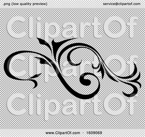 Clipart Of A Black Flourish Design Element Royalty Free Vector