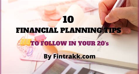 10 Financial Planning Tips To Follow In Your 20s Fintrakk