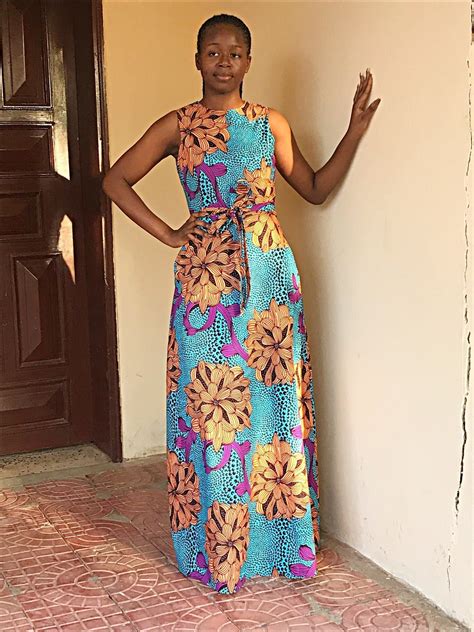 African Fabric Maxi Dress Ankara Long Dress African Wax Maxi Dress Afri