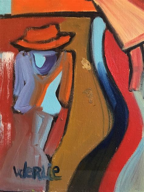 Beatrice Werlie Large French Abstract Picasso Style Red Colour Original Oil Painting