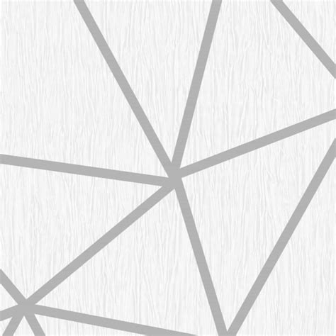 Debona Crystal Geo Wallpaper Whitesilver Maz Decor