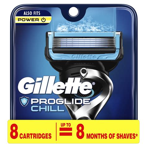 Gillette Proglide Chill Mens Razor Blades 8 Blade Refills Walmart