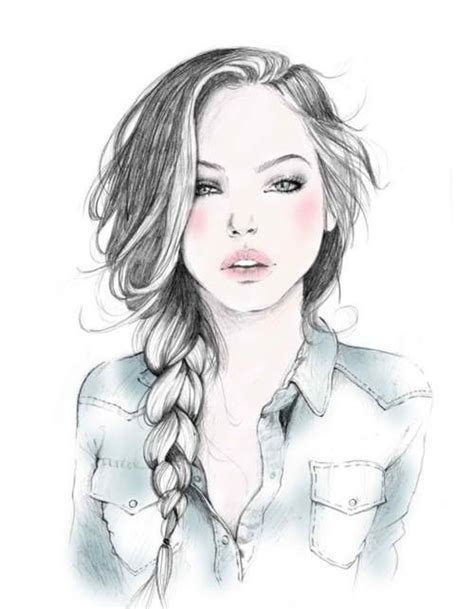 Girl With Braided Hair Drawing College Pinterest Beautiful Girls And Braided Hair