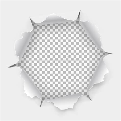 Torn Hole In Paper With Ripped Edges With Shadow Stock Vector