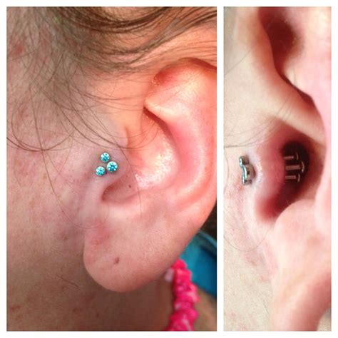 Triple Tragus Piercing Done With Titanium Jewelry From NeoMetal I Did
