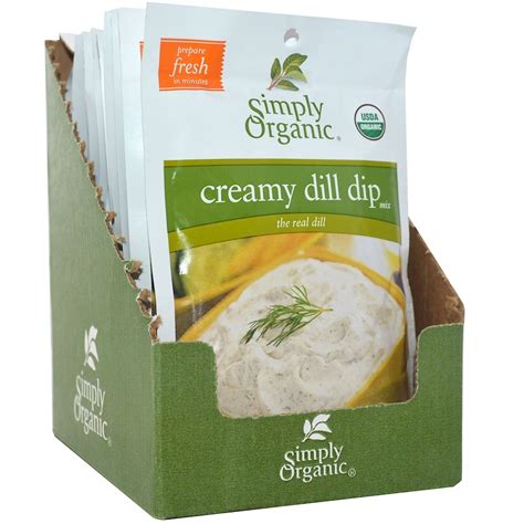 Simply Organic Creamy Dill Dip Mix 12 Packets 070 Oz 20 G Each