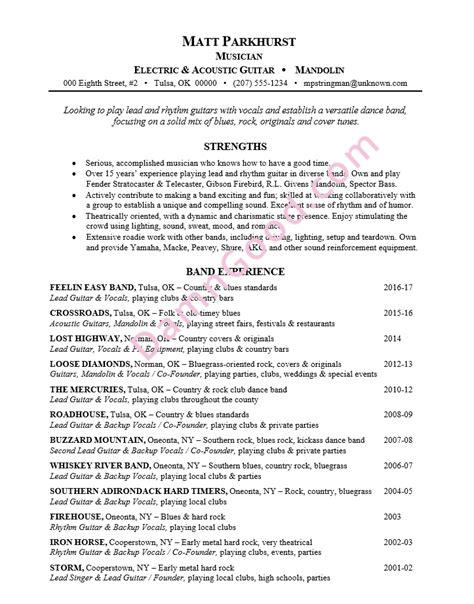 To understand sports management jobs, you have to look beyond the games. Resume for a Musician (Lead Guitar) - Damn Good Resume Guide