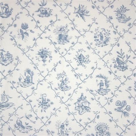 Toile Pillement China Blue Fabric Charles Burger Go Wallpaper