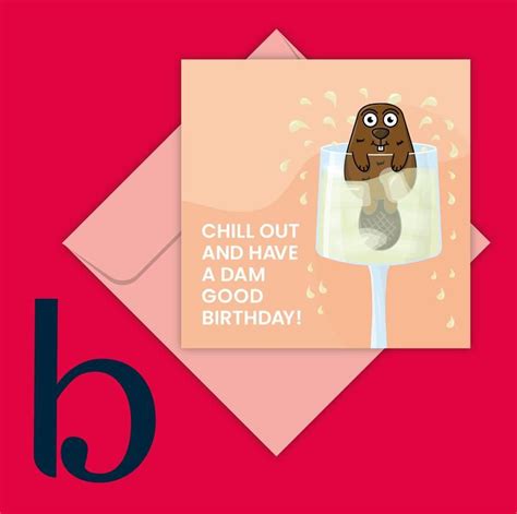 Beaver Birthday Card Have A Dam Good Birthday Funny Etsy Funny