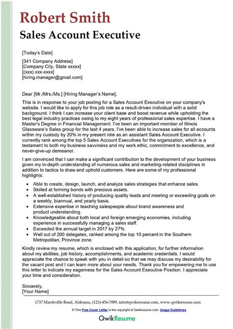 Inbound Sales Representative Cover Letter Examples Qwikresume