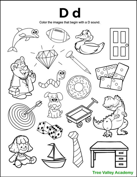 Letter D Sound Worksheets Valley Academy Coloring Home