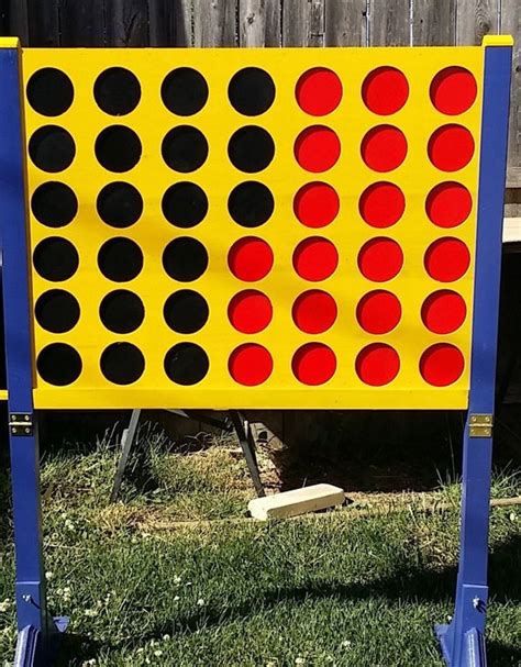 Giant Homemade Connect 4 Game Painted Etsy Giant Connect Four