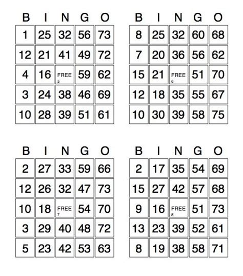 Printablebingocardswithnumbers Free Bingo Cards Bingo Cards