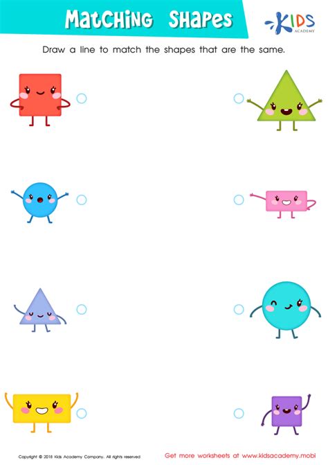 Matching Shapes Worksheet Printable Pdf For Kids Answers And