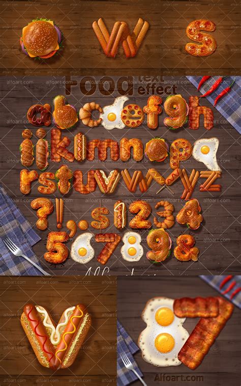 3d Style Fast Food Text Effect By Alexandraf On Deviantart