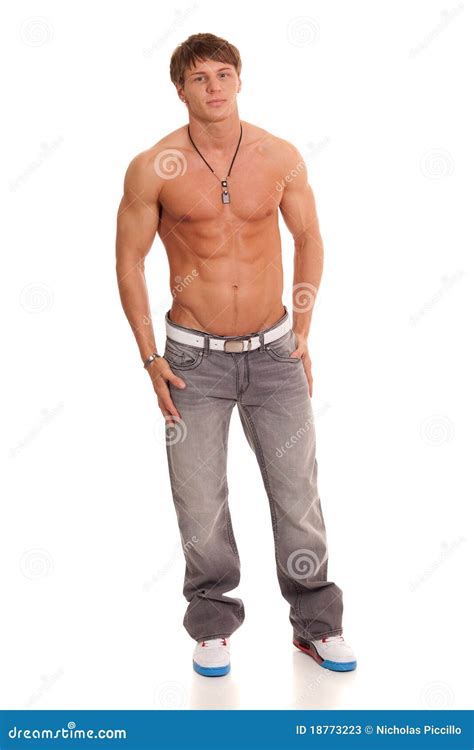 Shirtless Man In Jeans Stock Image Image Of Handsome 18773223
