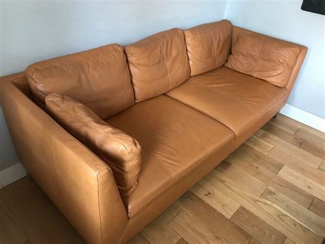 Ikea Stockholm Three Seat Leather Sofa In S Good Condition For Sale