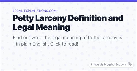 Petty Larceny Definition What Does Petty Larceny Mean