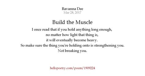Build The Muscle By Ravanna Dee Hello Poetry
