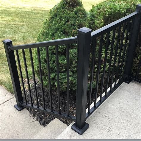 In stock and available now. Weatherables Stanford 36 in. H x 96 in. W Textured Black Aluminum Stair Railing Kit-CBR-B36-A8S ...