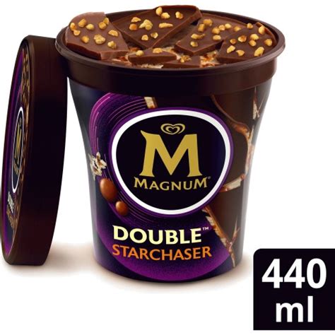 Magnum Double Starchaser Chocolate Caramel Popcorn Ice Cream Tub 440ml