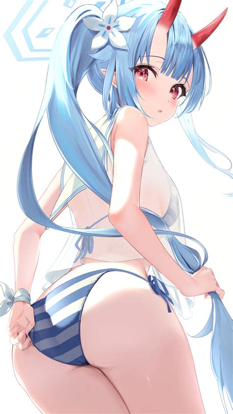 Nokke O Chise Blue Archive Chise Swimsuit Blue Archive Blue Archive Oni Horns Highres