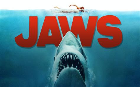 Download The Iconic Logo Of Steven Spielbergs Jaws Wallpaper