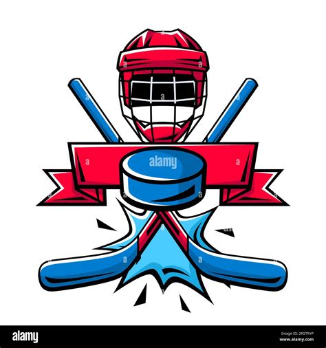 Emblem With Hockey Symbols Sport Club Label Or Emblem Healthy