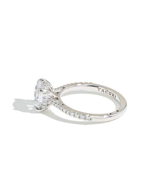 tacori platinum round hidden halo pave diamond engagement ring setting