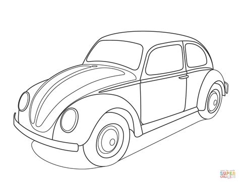 Volkswagen Beetle Coloring Pages To Print Free Coloring