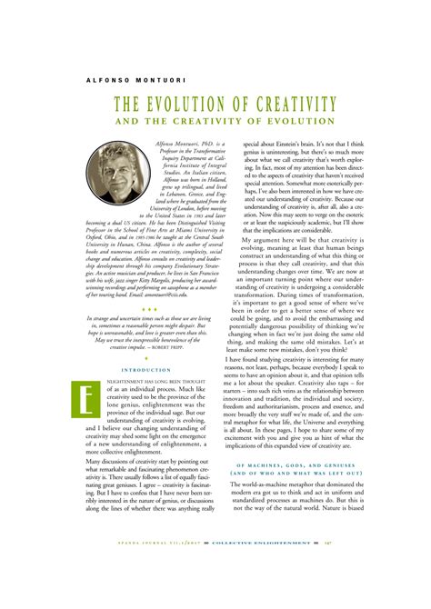 Pdf The Evolution Of Creativity And The Creativity Of Evolution