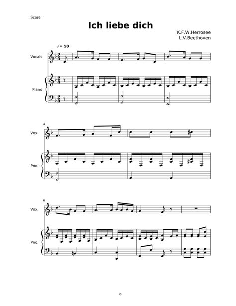 Ich Liebe Dich Sheet Music For Piano Solo