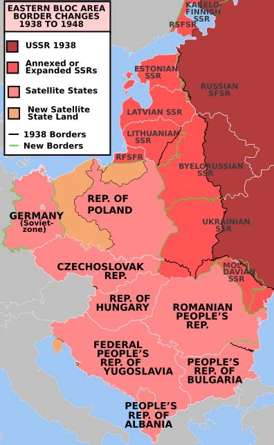 Eastern Bloc Area Border Changes 1938 To 1948 Vivid Maps