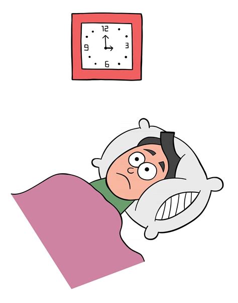 Cartoon Man Can Not Sleep And Its 3 Am Vector Illustration 2695321