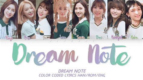 Dreamnote Dream Note Color Coded Lyrics Hanromeng Youtube