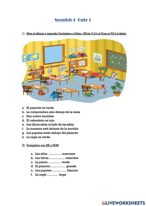 Worksheets Spanish Class Interactive Activities Interactive