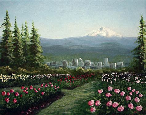 These are the best places for groups seeking gardens in portland: Portland Rose Garden Mixed Media by Kenny Henson