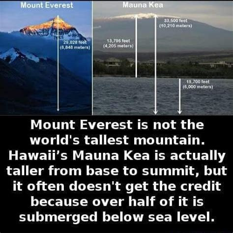 Mount Everest Is Not The Worlds Tallest Mountain Hawaiis Mauna Kea