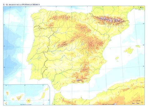 Mapa Mudo España Fisico Vicens Vives