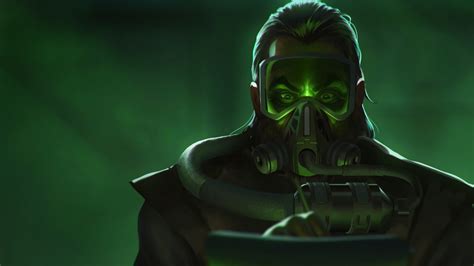 Caustic Mask Green Background Hd Apex Legends Wallpapers Hd