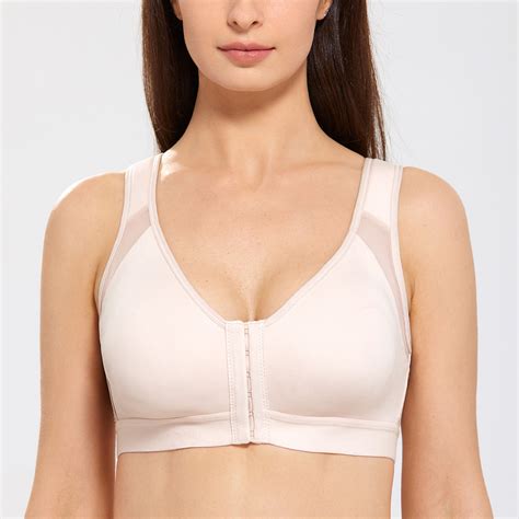 Delimira Womens Front Closure Bra Full Coverage Wire Free Back Support