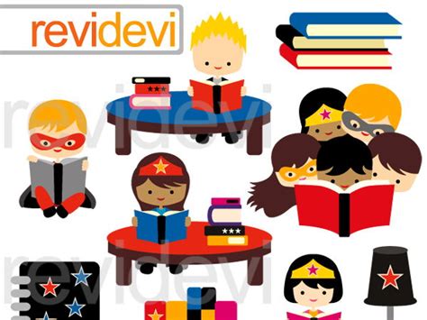 Superhero Reading Clip Art Graphics Teaching Resources