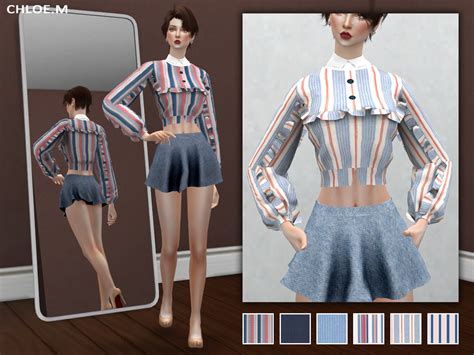 Chloem — Blouse With Falbala Created For The Sims 4