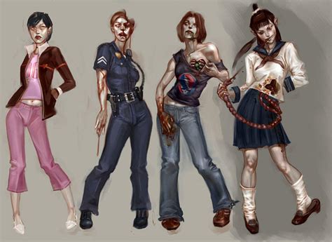 zombie girls by anotherdamian on deviantart