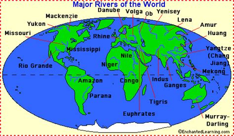 Outline Map Major Rivers World