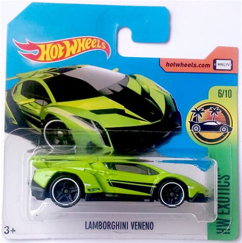Lamborghini Veneno 165 Green 2017 Hot Wheels Short Card