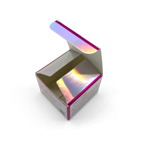 Custom Folding Iridescent Holographic Foil Logo Paper Box Skincare